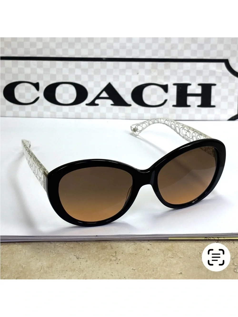New Coach HC8106 (L083 Asha) 515105 Black/Crystal Sunglasses